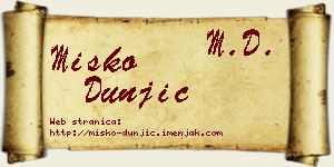 Miško Dunjić vizit kartica